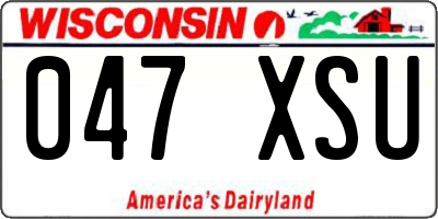 WI license plate 047XSU