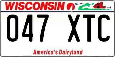 WI license plate 047XTC
