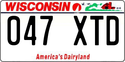 WI license plate 047XTD