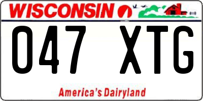 WI license plate 047XTG