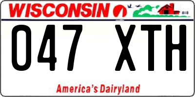 WI license plate 047XTH