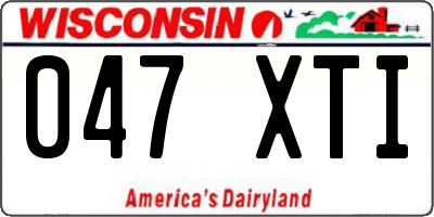 WI license plate 047XTI