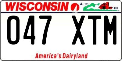 WI license plate 047XTM