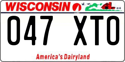 WI license plate 047XTO