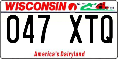 WI license plate 047XTQ