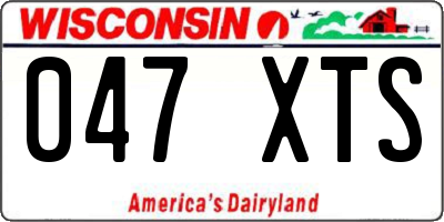 WI license plate 047XTS