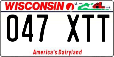 WI license plate 047XTT