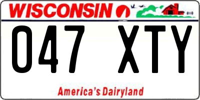 WI license plate 047XTY