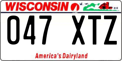 WI license plate 047XTZ