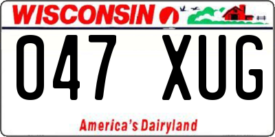 WI license plate 047XUG