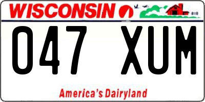 WI license plate 047XUM