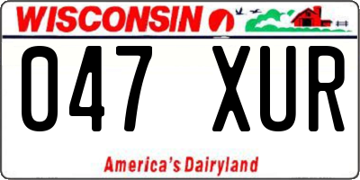 WI license plate 047XUR