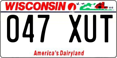WI license plate 047XUT