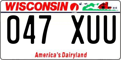 WI license plate 047XUU