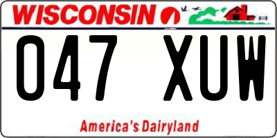 WI license plate 047XUW