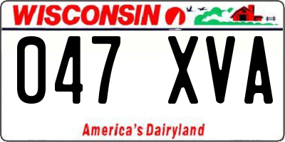 WI license plate 047XVA