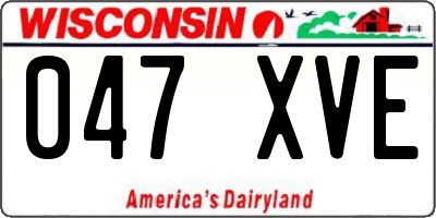 WI license plate 047XVE