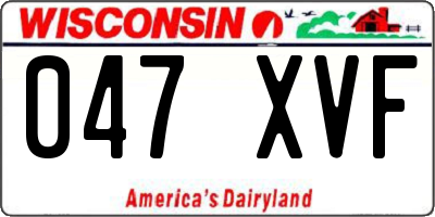 WI license plate 047XVF