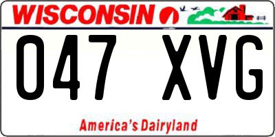 WI license plate 047XVG