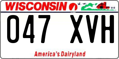 WI license plate 047XVH
