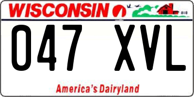WI license plate 047XVL