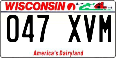WI license plate 047XVM