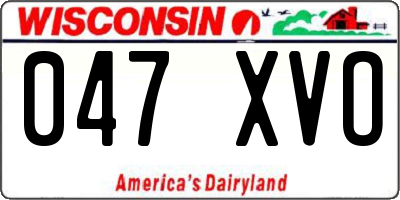 WI license plate 047XVO