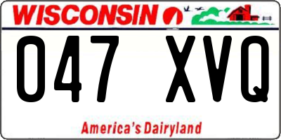 WI license plate 047XVQ