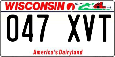 WI license plate 047XVT