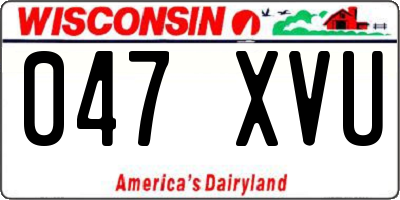 WI license plate 047XVU