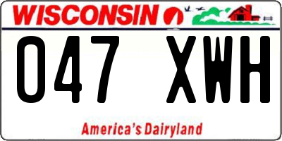 WI license plate 047XWH