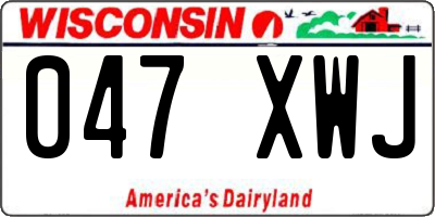 WI license plate 047XWJ