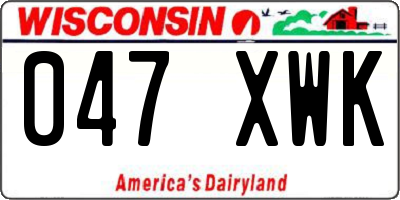 WI license plate 047XWK