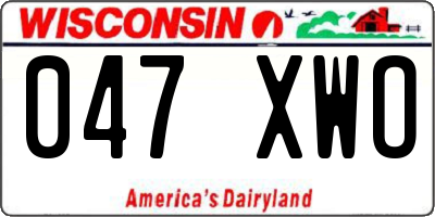 WI license plate 047XWO