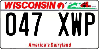WI license plate 047XWP