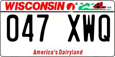 WI license plate 047XWQ