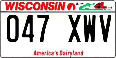 WI license plate 047XWV