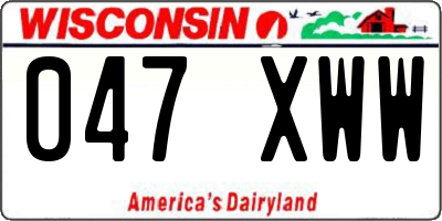 WI license plate 047XWW