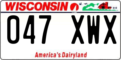 WI license plate 047XWX