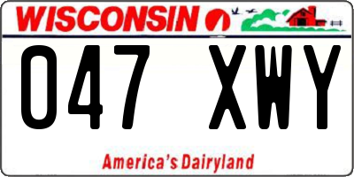 WI license plate 047XWY