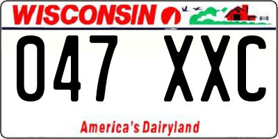 WI license plate 047XXC
