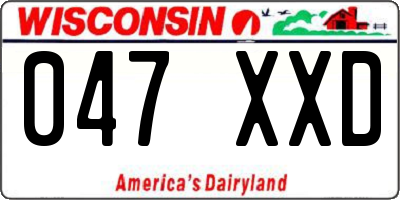 WI license plate 047XXD