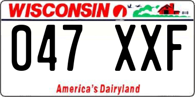 WI license plate 047XXF