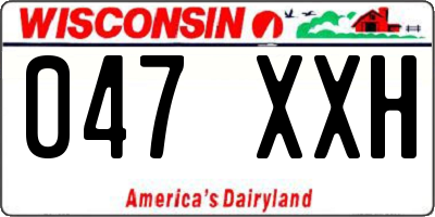 WI license plate 047XXH