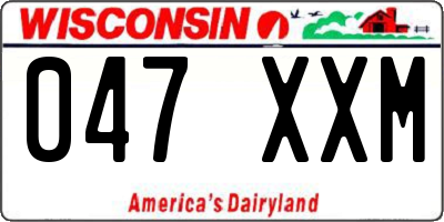 WI license plate 047XXM