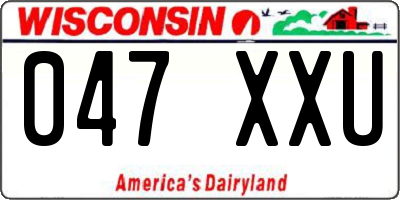 WI license plate 047XXU