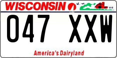 WI license plate 047XXW