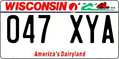 WI license plate 047XYA