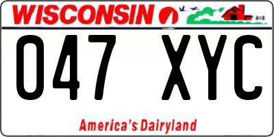 WI license plate 047XYC
