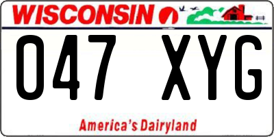 WI license plate 047XYG